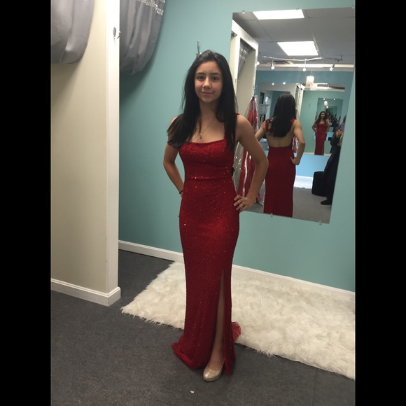 Red Scala Prom Dress #48408 Size 0/2 - Picture 3 of 7